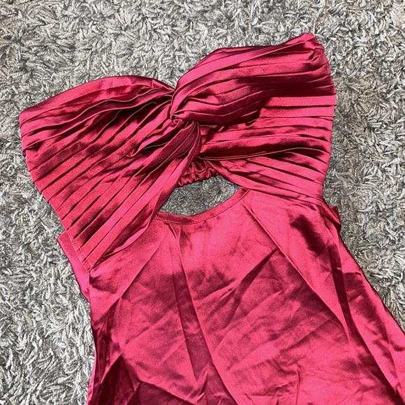 NWOT Princess Polly Satin Shellie Strapless Mini Dress Red - Picture 7 of 14